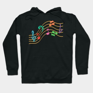 Colorful music notes Hoodie